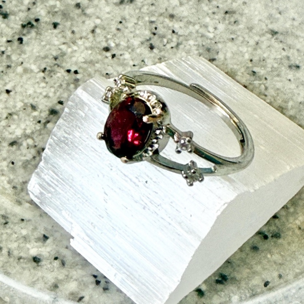 Elegant Garnet Ring, by Wandering Bunny LLC